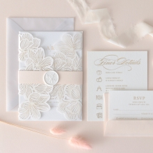 Foil Stamped Floral Laser Cut Elegance - Wedding Invitations - BH1680-F - 184166