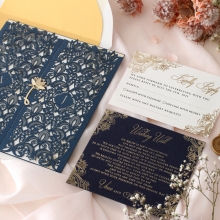 Navy Imperial Glamour - Wedding Invitations - PWI116022-NV-WH - 185219