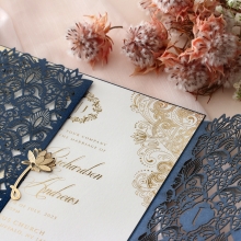 Navy Imperial Glamour - Wedding Invitations - PWI116022-NV-WH - 185221