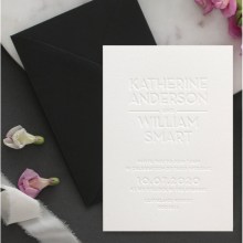 White on White Blind Letterpress - Wedding Invitations - IC55-LPBD-1 - 189318