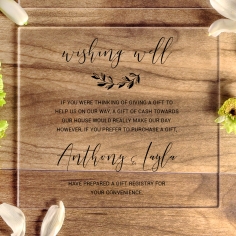 Acrylic Chic Rustic gift registry stationery invite