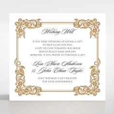 Golden Divine Damask wedding stationery wishing well invite card design