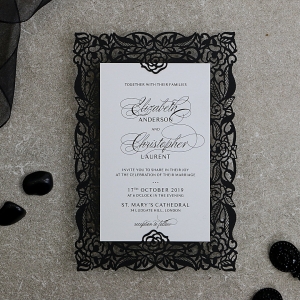 Black Floral Lux Invite Card Design