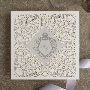 Regally Romantic Wedding Invite Card