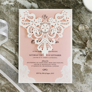 White Lace Drop Invitation Card