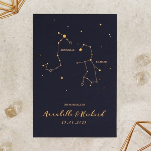 Written In The Stars - Navy Wedding Invite Card Design