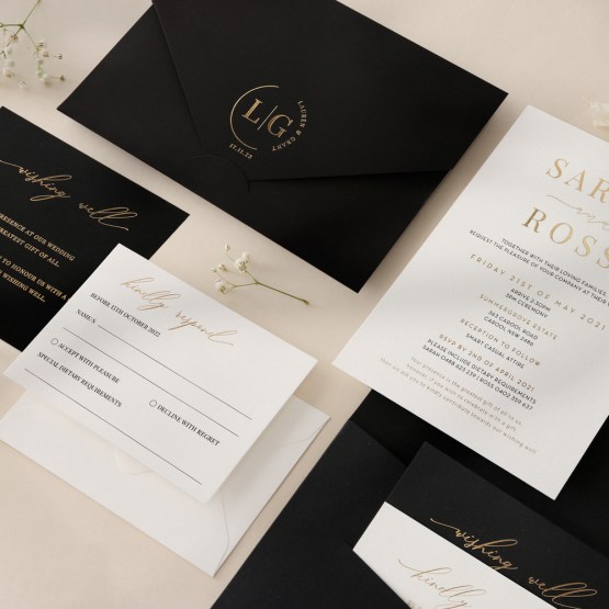 Black Landscape Pocket - Wedding Invitations - PCK-LP-BL - 189024