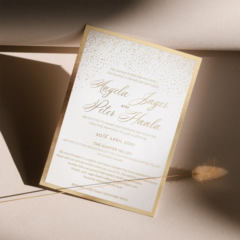 Glitzy Framed Dots - Wedding Invitations - KI300-GG-02x - 189308