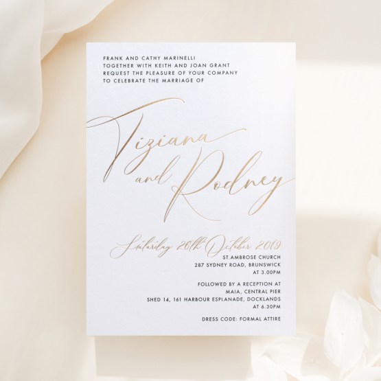 Black and Gold Foiled Triplex - Wedding Invitations - WP-TP01-GG-01 - 184331