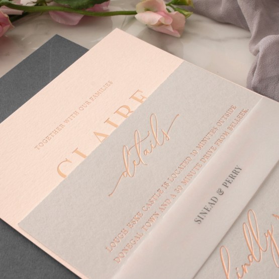 Blush Pastel Elegance with Rose Gold Foil - Wedding Invitations - CR07-RG-01x - 188251