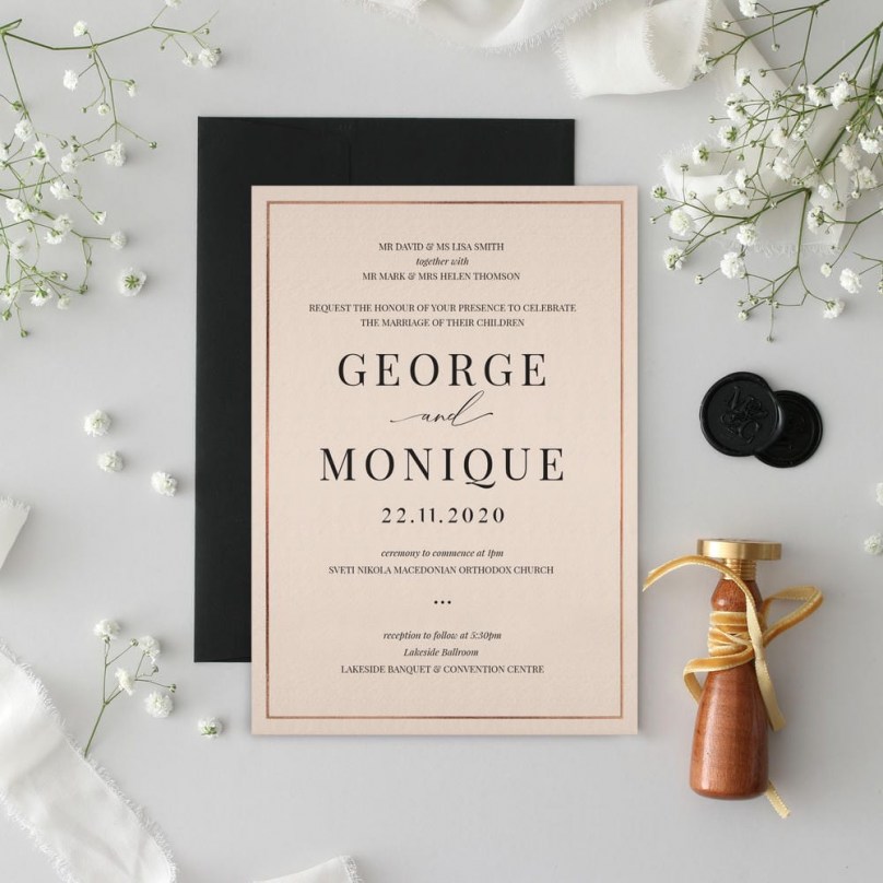 Romantic Blush and Foil - Wedding Invitations - CR07-PFL-RG-01 - 189216