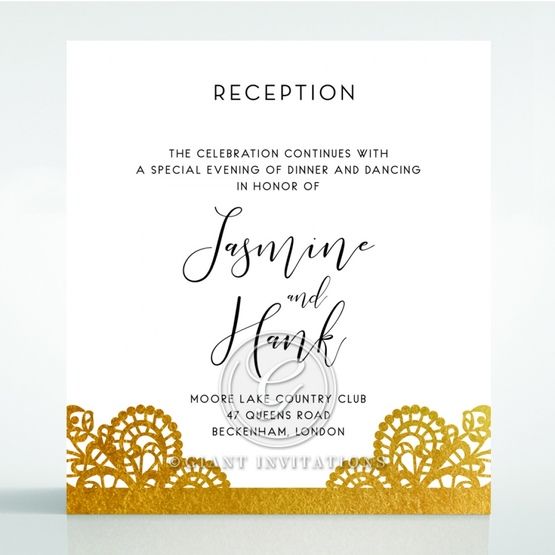 Breathtaking Baroque Foil Laser Cut reception card DC120001-KI-GG