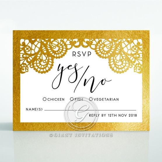 Breathtaking Baroque Foil Laser Cut rsvp card DV120001-KI-GG
