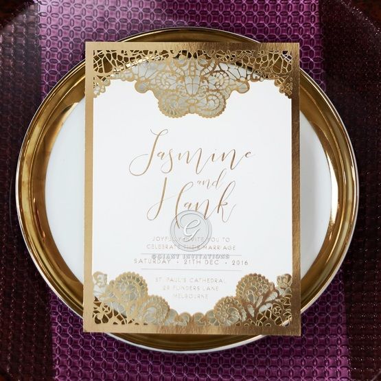Breathtaking Baroque Foil Laser Cut wedding invitations FTG120001-KI-GG