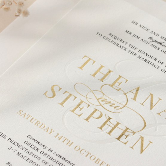 Pearl Foiled Initials with Gold - Wedding Invitations - FL-PR-01 - 189046
