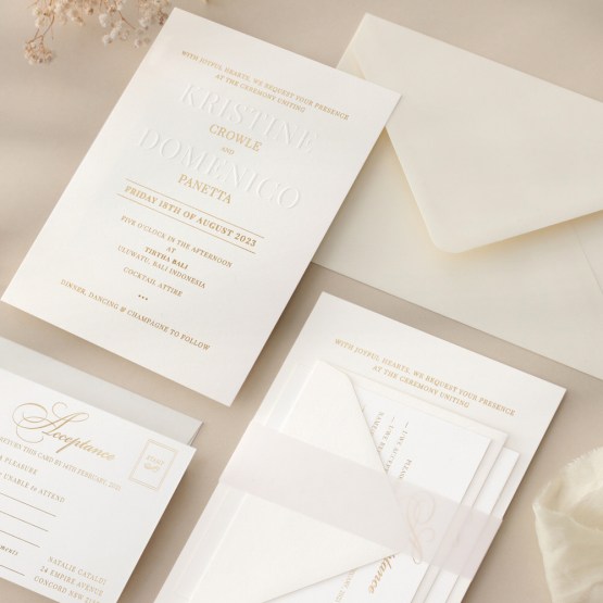Embossed Names with Gold - Wedding Invitations - EM-GG-09 - 189047