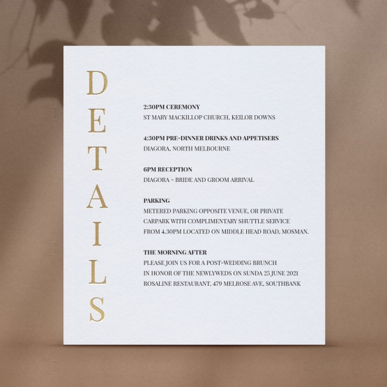 Foiled and Black Contemporary  - Reception Cards - D-PFL-19 - 184701