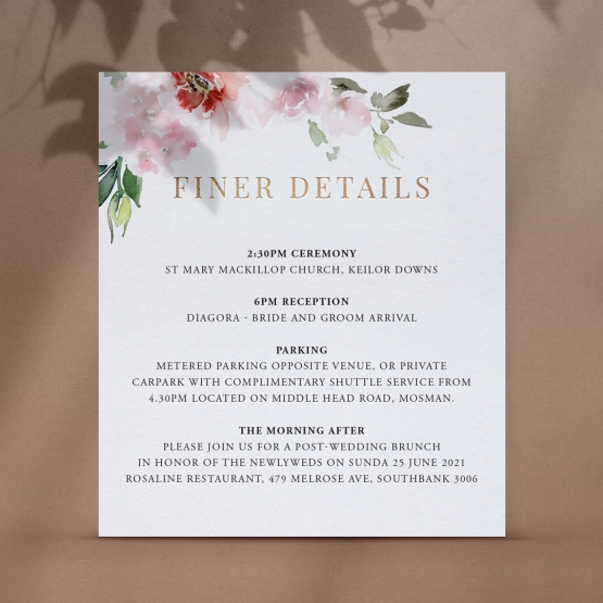 Floral and Gold Finer Details - Reception Cards - D-PFL-RG-05 - 185986