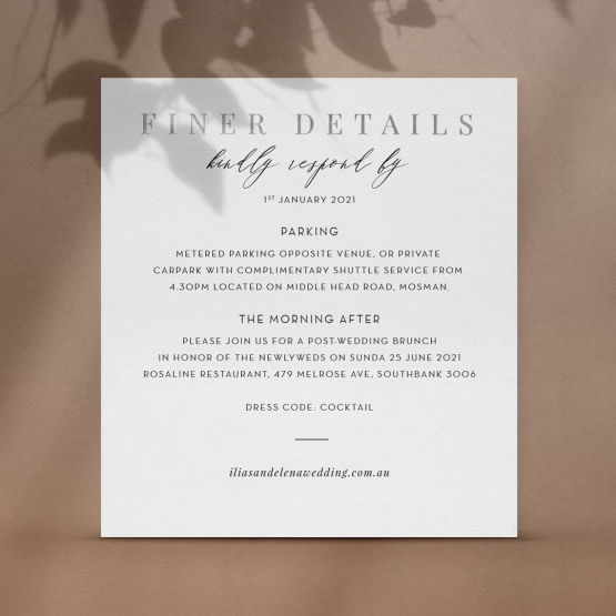 Finer Details in Simple Elegance - Reception Cards - D-TI300-PFL-GS-02 - 184503