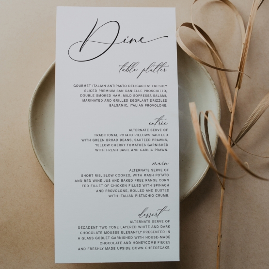 Elegant Dining - Menu Cards - MD-GI-MB300-WH-01 - 184784