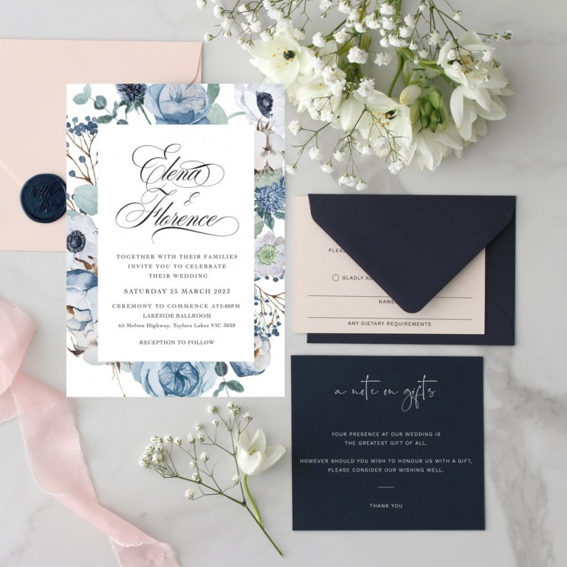 Dusty Blue Frame - Wedding Invitations - KI300-CP-20 - 189287