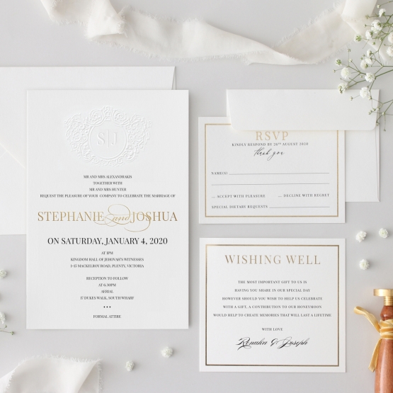 Embossed Wedding Invitations Custom Designs, Free Samples