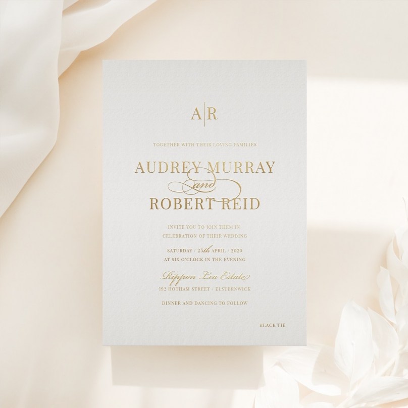 Foil Stamped Elegance - Wedding Invitations - KI300-GG-09 - 189273