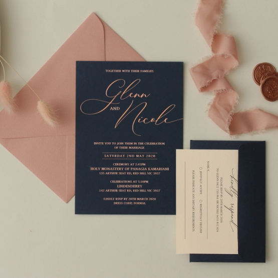 Versatile Navy and Luxurious Gold - Wedding Invitations - WP-CL13-NV-GG-01 - 184822