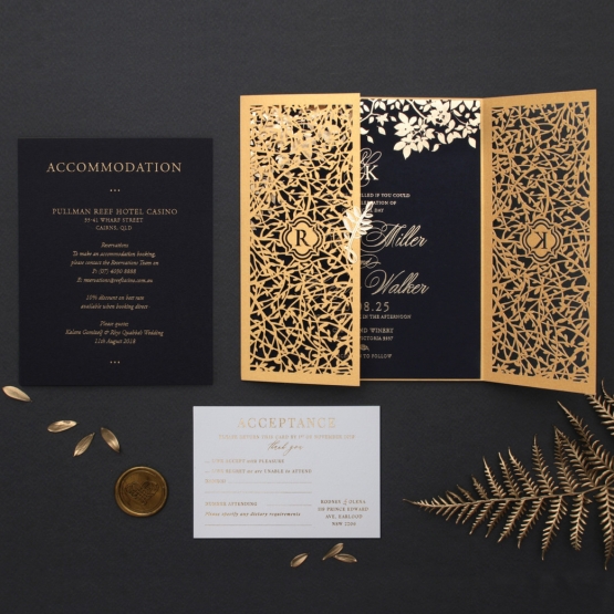 Majestic Botanical Gate  - Wedding Invitations - PWI116022-NV-7615 - 183970