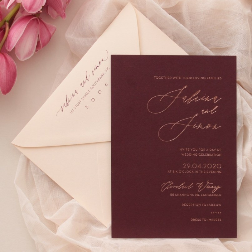 Scarlet Foil Stamped Glamour - Wedding Invitations - WP-CL13-RF-01x - 189337