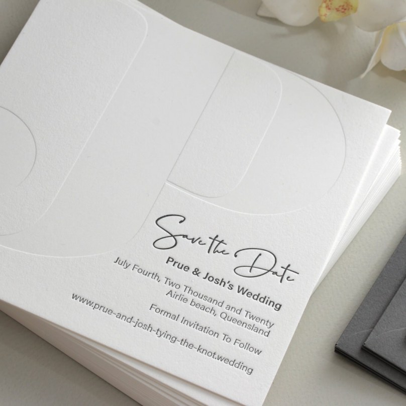 Letterpress Monogram  - Save the Date - SD-LPBD-LPBL-01 - 189398