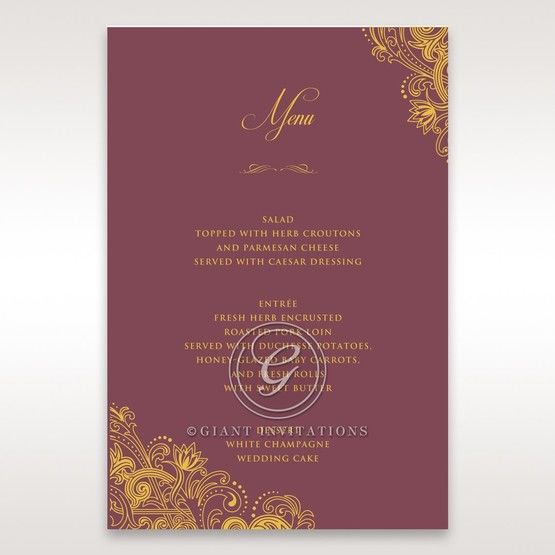Imperial Glamour with Foil menu card DM116022-MS-F