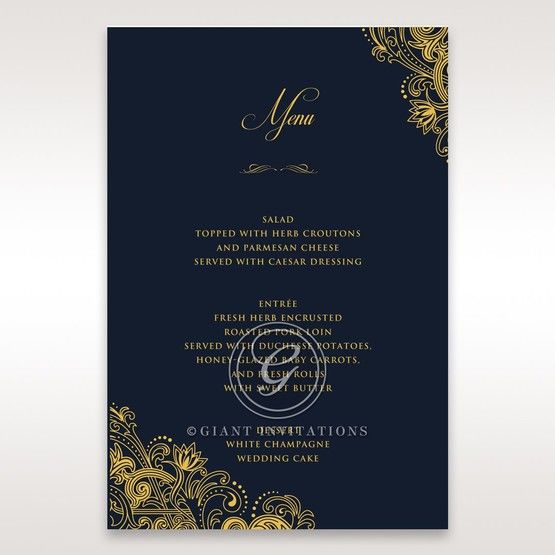 Imperial Glamour with Foil menu card DM116022-NV-F