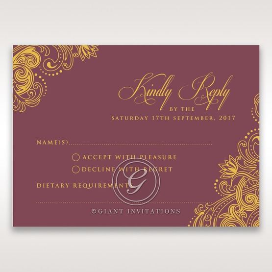 Imperial Glamour with Foil rsvp card DV116022-MS-F
