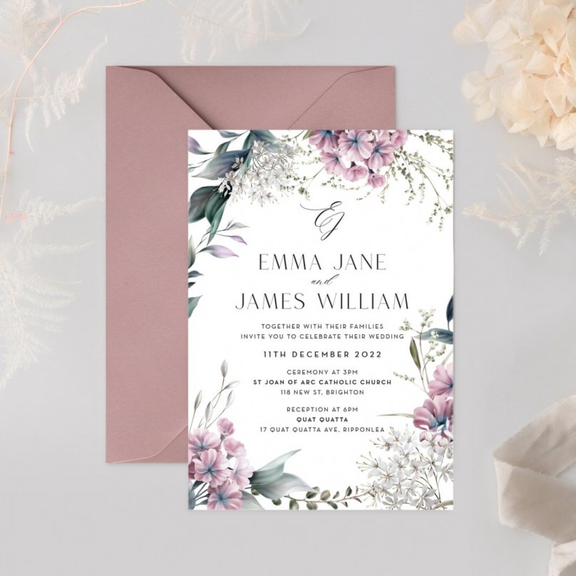 Lavender Wreath - Wedding Invitations - KI300-CP-22 - 189264