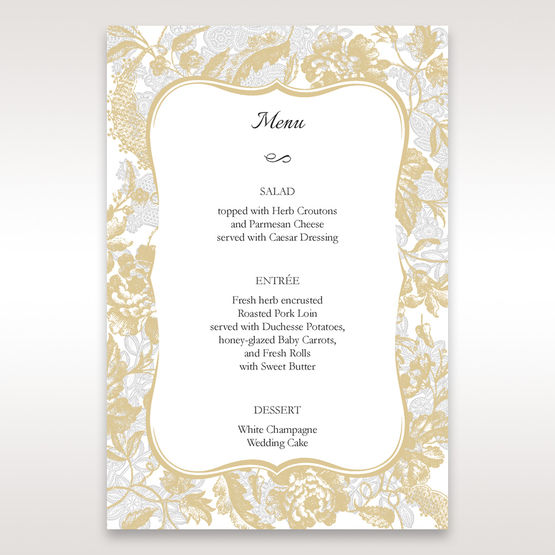 Yellow/Gold Vintage Floral Mirror Frame - Menu Cards - Wedding ...