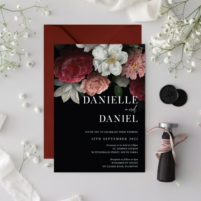 Midnight Rose - Wedding Invitations - MB300-WICP-1 - 189322