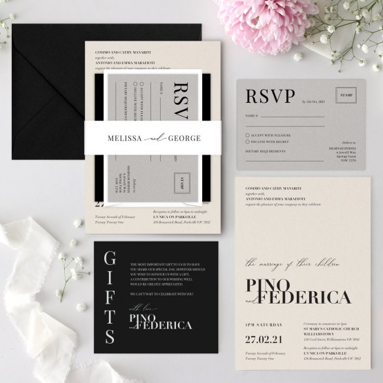 Midnight Kiss - Coloured Papers - Wedding Invitations - CR20-BL-01-8065 - 186736