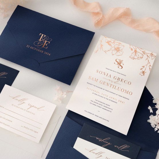 Navy Landscape Pocket - Wedding Invitations - PCK-LP-NV - 189002