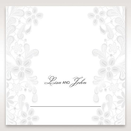 White Laser Cut Floral Wrap - Place Cards - Wedding Stationery - 86