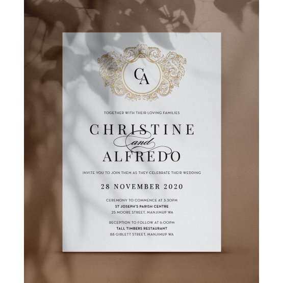 Simplified Crest - Wedding Invitations - PM-KI300-PFL-GG-02 - 184525