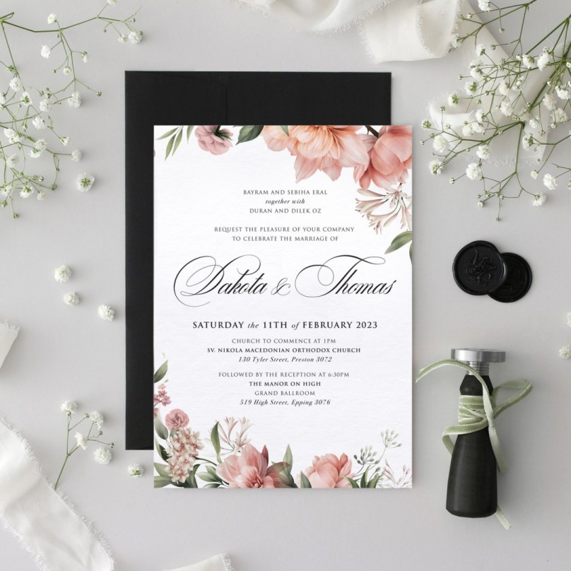 Peachy Bloom - Wedding Invitations - KI300-CP-28 - 189326
