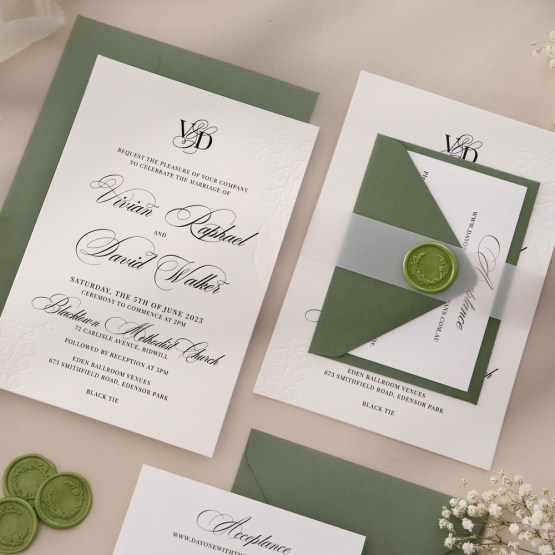 Floral Minimalist Letterpress - Wedding Invitations - IC330-PLP-B-12 - 189039
