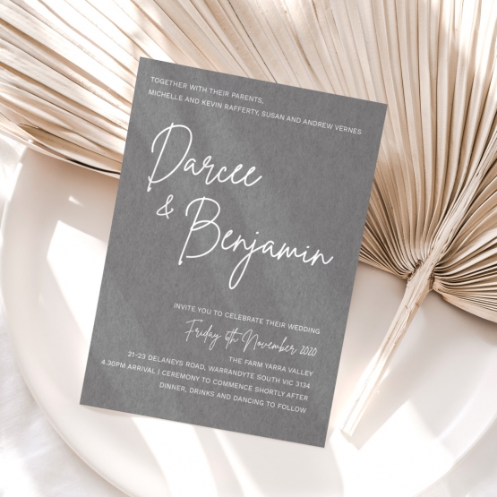 Classic Grey  - Wedding Invitations - GI-MB300-WH-13 - 184781