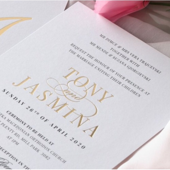 Monogram and Foil Triplex Elegance - Wedding Invitations - WP-TP02-MG-01-7641 - 185408