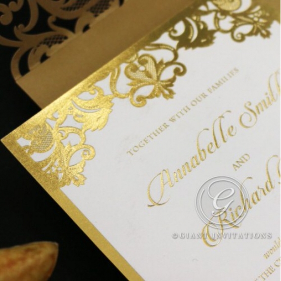 Golden Baroque Pocket with Foil - Wedding Invitations - WB150100-F - 185421