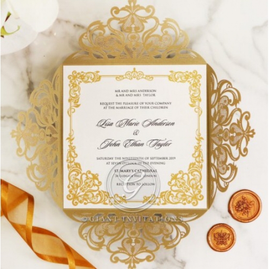 Golden Divine Damask - Wedding Invitations - WB1519-GD - 185423