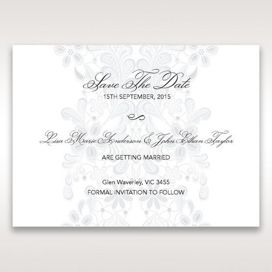 White Laser Cut Floral Wrap - Save the Date - Wedding Stationery - 58