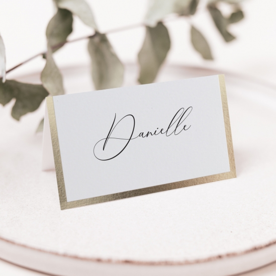 Solid Foiled Border Place Cards - Place Cards - PD-KI300-PFL-GG-01 - 184649