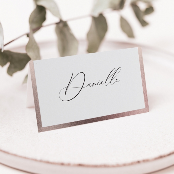 Solid Foiled Border Place Cards - Place Cards - PD-KI300-PFL-RG-01 - 184652